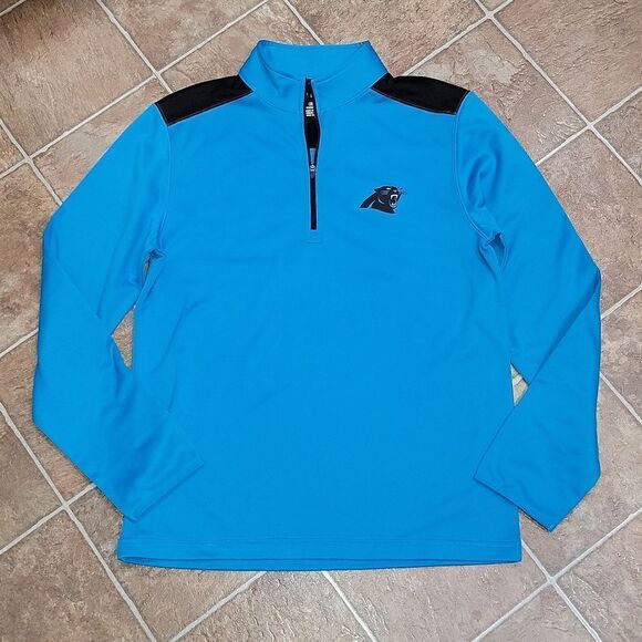 NFL Team Apparel Carolina Panthers 1/4 Zip Pullover Pull-on Mens Shirt Size M - Picture 5 of 7